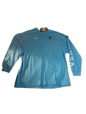 Nike Light Blue Long Sleeve Tee with Chest Swoosh & Eagle